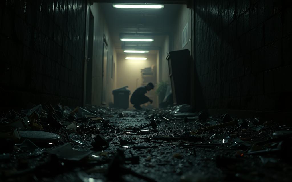 A Dimly Lit Alleyway, The Entrance To A Dumpster Looming In The Foreground. Broken Glass, Rusty Nails, And Sharp Objects Litter The Ground, Casting Ominous Shadows. In The Middle Ground, A Person Crouches, Sifting Through The Refuse, Unaware Of The Hidden Dangers. The Background Is Shrouded In A Hazy, Industrial Atmosphere, With The Flickering Of Fluorescent Lights Casting An Eerie Glow. The Scene Conveys A Sense Of Unease And The Potential For Serious Injury, Underscoring The Safety Risks Of Dumpster Diving. A Dimly Lit Alleyway, The Entrance To A Dumpster Looming In The Foreground. Broken Glass, Rusty Nails, And Sharp Objects Litter The Ground, Casting Ominous Shadows. In The Middle Ground, A Person Crouches, Sifting Through The Refuse, Unaware Of The Hidden Dangers. The Background Is Shrouded In A Hazy, Industrial Atmosphere, With The Flickering Of Fluorescent Lights Casting An Eerie Glow. The Scene Conveys A Sense Of Unease And The Potential For Serious Injury, Underscoring The Safety Risks Of Dumpster Diving.